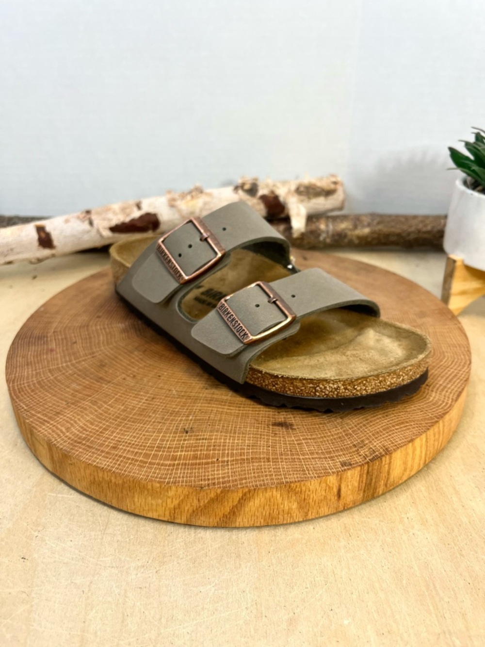 LEFT SHOE ONLY Birkenstock Arizona Tobacco Brown Leather Sandal 37 Narrow 6